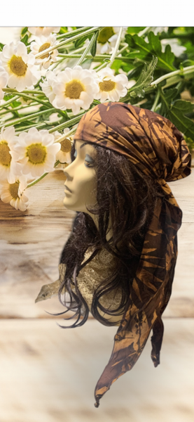 Brown Headscarf For Women | Lightweight Hijab Tichel Hir Cover | Made in USA by Uptown Girl Headwear