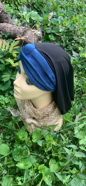 Black Blue Classic Snood By Uptown Girl Headwear