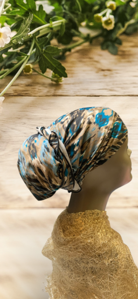 Beautiful Pre Tied Headscarf | Great Denim Match | Hair Wrap For All Seasons | Suitable For The Swimming Pool | Made in the USA by Uptown Girl Headwear