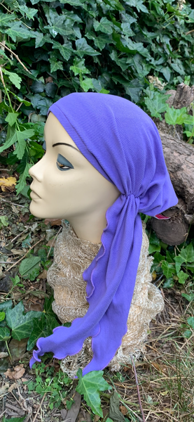 Lavender Pre Tied Headscarf | Hair Wrap For Women | Summer Tichel | Modern Summer Hijab | Head Cover For Beach | Made in USA by Uptowngirlheadwear