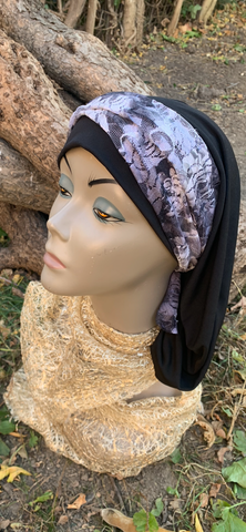 Headscarf For Women | Wrap Around 10 Way Tie Snood Turban Hijab | Lycra and Lace Fabric | Made in USA