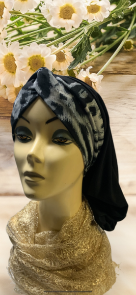 New Black Grey Classic Snood | Casual Hijab Turban For Women | Made in USA