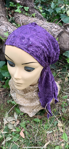 Stunning Purple Pre Tied Headscarf For Women