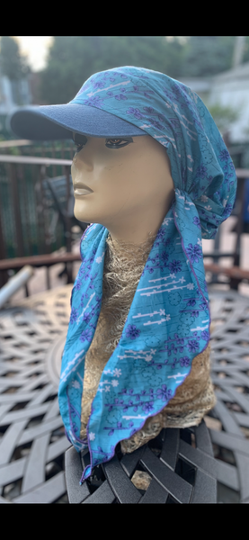 Baseball Cap With Attractive Scarf | Sun Visor With Hair Scarf | Premium Hair Scarf Hat For Long or Short Hair