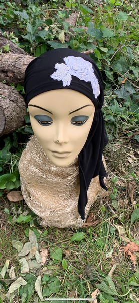 Black and White Headscarf For Women