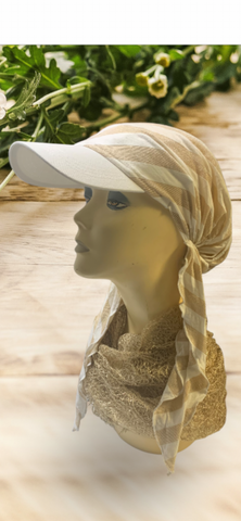 Sun Visor Headscarf with Brim | Proudly Made in the USA by Uptown Girl Headwear