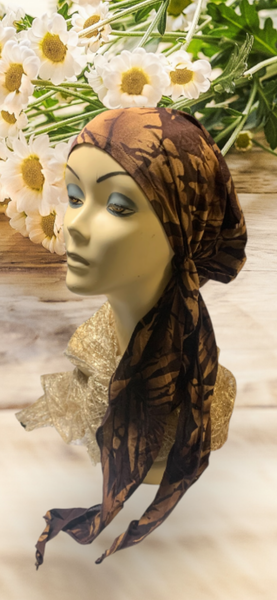 Brown Headscarf For Women | Lightweight Hijab Tichel Hir Cover | Made in USA by Uptown Girl Headwear