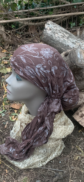 Brown Pre Tied Headscarf