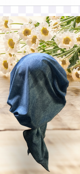 New Headscarf With Brim | Modern Hijab | Perfect For The Swimming Pool | Denim Look Sun Visor Head Scarf | Proudly Made In The USA by Uptown Girl Headwear