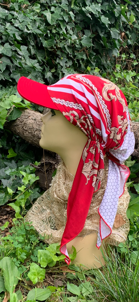 New Head Scarf With Brim | Chic Sun Visor Scarf For Women | Hair Covering For Walking or For The Pool | Proudly Made in USA