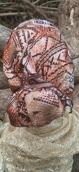 Brown Bronze Sequined Headscarf For Women | Pre Tied Hair Wrap Tichel | Dressy Modern Hijab | Made in the USA by Uptown Girl Headwear