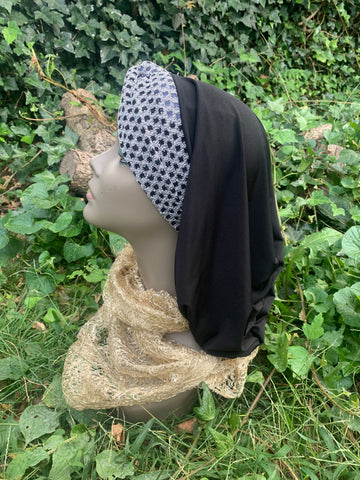 Black Grey Snood | Headcovering For Women | Woman’s Hair Scarf | Headscarf Turban | Modern Easy Hijab | Made in the USA by Uptown Girl Headwear