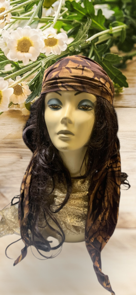 Brown Headscarf For Women | Lightweight Hijab Tichel Hir Cover | Made in USA by Uptown Girl Headwear