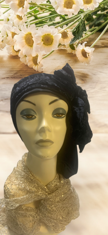 New Black Wrap Around Snood Turban Hijab | Made in the USA by Uptown Girl Headwear