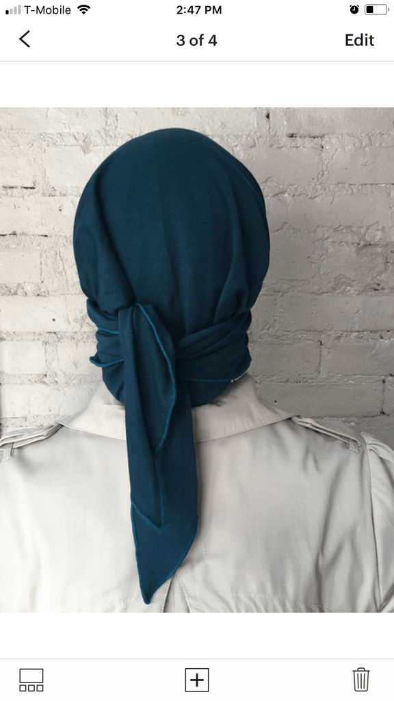 Teal Head Scarf Tichel Hijab To Cover Your Hair Uptown Girl Headwear 